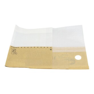 SnackBag "Medium" 180x70/50x130mm br,fettdicht,"Enjoy yo meal", Papier/Pergamin, selbstkleb Verschl.