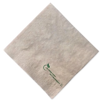 Tissue-Servietten 33x33cm 2-lagig 1/4 Falz eco-friendly naturbraun 100% recycling