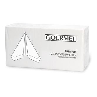 Tissue-Servietten 33x33cm 2-lagig 1/8 Kopffalz Gourmet Premium weiß