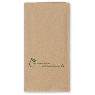 Tissue-Servietten 33x33cm 2-lagig 1/8 Buchfalz eco-friendly naturbraun 100% recycling