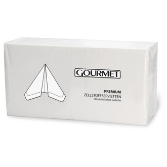 Tissue-Servietten 40x40cm 2-lagig 1/4 Falz Gourmet Premium weiß