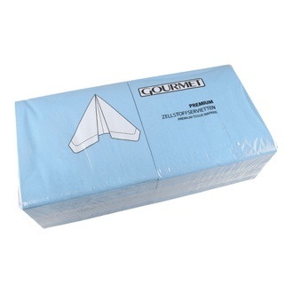 Tissue-Servietten 40x40cm 3-lagig 1/4 Falz Gourmet Premium hellblau