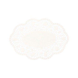 Mokkadeckchen oval 24x17cm Dekor Rose weiß