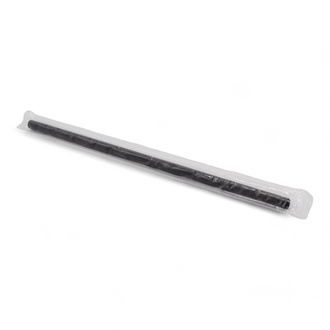 Mehrweg Trinkhalme 22cm Ø7mm starr PP schwarz gehülst