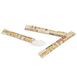 Zuckersticks 11cm "Barista" weißer Zucker