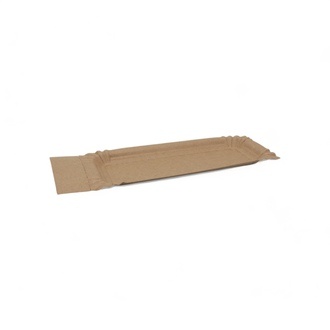 Pappteller mit Abriss eckig 8x18+3cm braun/braun Frischfaser