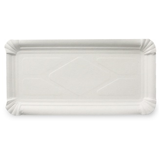 Pappteller eckig 11x24cm weiß Frischfaser