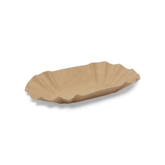 Pappschalen oval Bio 0B - 10x17x3cm braun/braun Frischfaser