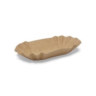 Pappschalen oval Bio 1 - 11x20x3cm braun/braun Frischfaser 