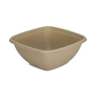 Salatschalen "BePulp"aus Bagasse 375ml quadratisch 13x13x5cm mikrowellengeeignet bis 120°C
