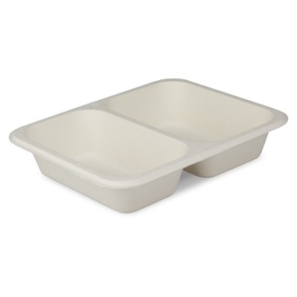 Menüschalen Cellulose 2-geteilt 227x178x45mm kompostierbar, FSC-Qualität