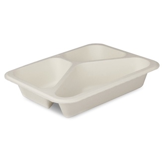 Menüschalen Cellulose 3-geteilt 227x178x45mm kompostierbar, FSC-Qualität
