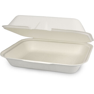 Menü-Box Bagasse ungeteilt 24x20x8cm eco-friendly