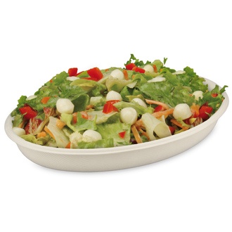 Bagasse-Schalen oval 450ml 203x135mm Höhe: 4,1cm eco-friendly