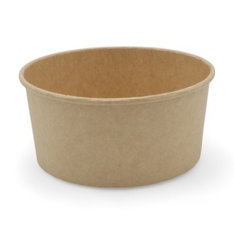 Salatschalen Ø148mm Karton Kraft braun 750ml Höhe 65mm + rPET Deckel 
