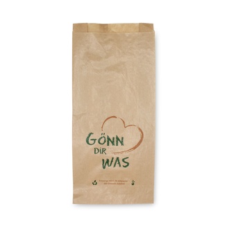 Bäckerfaltenbeutel 427 - 16+6x36cm "Gönn Dir was" Kraftpapier gefädelt braun