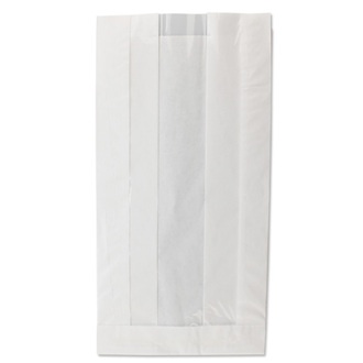 Sichtstreifenbeutel für Brot 16+12x30cm ohne Druck Kraftpapier weiß 40g/m² mit glatter Folie
