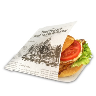 Snack-Taschen 15x17cm Pergament-Ersatzpapier weiß "Lekkerbekken"