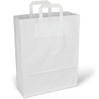 Papier-Tragetaschen 32+12x40cm Innenhenkel Kraftpapier 80g/m² weiß