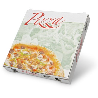 Pizzakarton 20x20x3cm Modell: "Cuboxale" Qualität: Vegetale - Neutraldruck