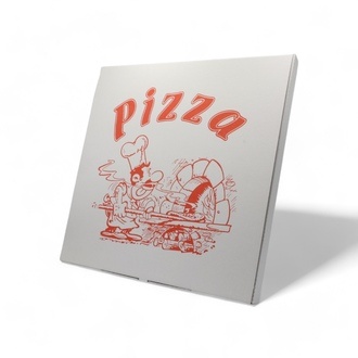 Pizzakarton 40x40x3cm weiß Modell: "Taglio" Qualität: Vegetale - Neutraldruck