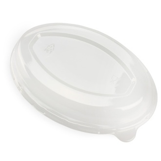 PET-Deckel glasklar für Bagasse-Schalen oval 450ml