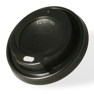 Deckel PS mit Trinkloch schwarz für Coffee-Cups Ø80mm 
