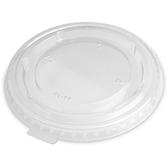 Deckel flach geschlossen mit Lasche rPET glasklar für Clear-Cups Ø95mm