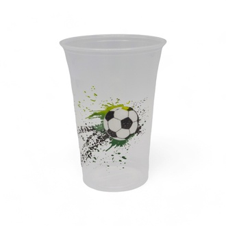 Mehrweg-Trinkbecher PP 400ml (Ø95mm) "Fußball"