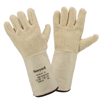 Ofenhandschuhe Baumwolle-Boucle wollweiß 36cm bis 250°C 1 Paar