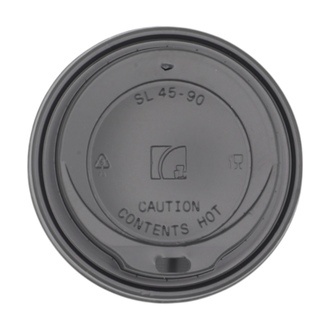 Deckel PS mit Trinkloch schwarz für Coffee-Cups Ø90mm