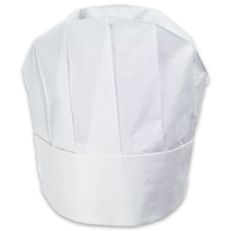 Kochmützen "French Classic Oval" Papier oben geschlossen verstellbar weiß