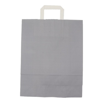 Papier-Tragetaschen 32+12x40cm weißer Innenhenkel Kraftpapier 80g/m² grau