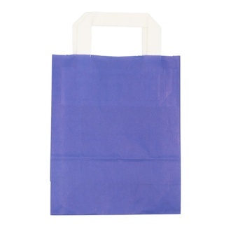 Papier-Tragetaschen 18+8x22cm weißer Innenhenkel Kraftpapier 70g/m² blau