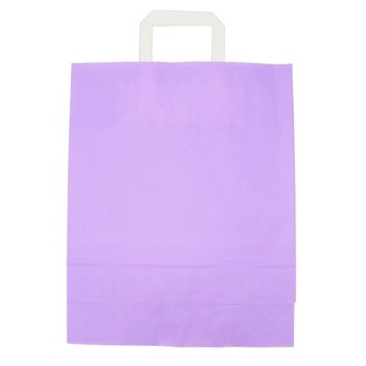 Papier-Tragetaschen 32+12x40cm weißer Innenhenkel Kraftpapier 80g/m² violett