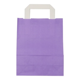 Papier-Tragetaschen 18+8x22cm weißer Innenhenkel Kraftpapier 70g/m² violett