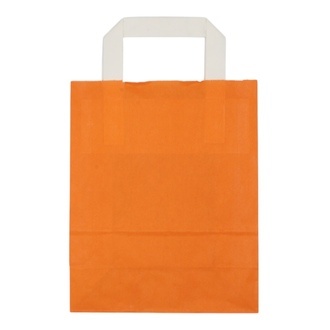 Papier-Tragetaschen 18+8x22cm weißer Innenhenkel Kraftpapier 70g/m² orange