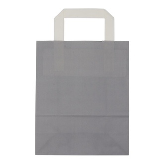 Papier-Tragetaschen 18+8x22cm weißer Innenhenkel Kraftpapier 70g/m² grau