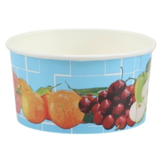 Eisbecher 160ml Ø85mm Höhe: 45mm Hartpapier "Früchte" hellblau