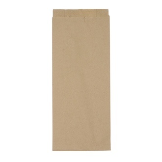 Bäckerfaltenbeutel 419 - 12+5x28cm Recycling Mix Papier gefädelt braun