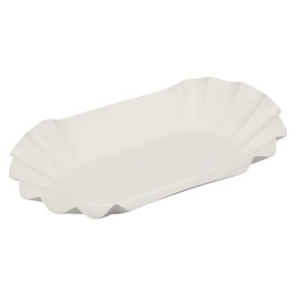 Pappschalen oval Bio 0B - 10x17x3cm weiß Frischfaser