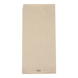 Bäckerfaltenbeutel 422 - 14+6x28cm Recycling Mix Papier gefädelt braun