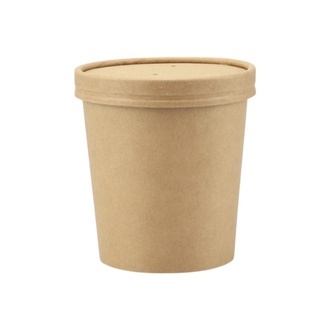 Soup2Go-Container 16oz/450ml mit Deckel braun PE-beschichtet
