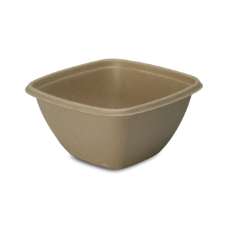 Salatschalen "BePulp"aus Bagasse 500ml quadratisch 13x13x6cm