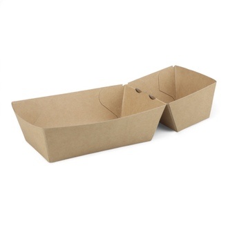 Snack Doppelschale Schale1 145x90mm(Boden:120x70mm) + Schale2 70x90mm(Boden:45x70mmx45mm) braun