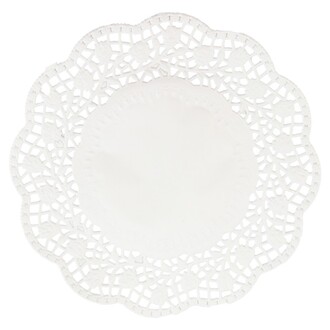 Tortenpapier rund Ø16cm Dekor Rose weiß
