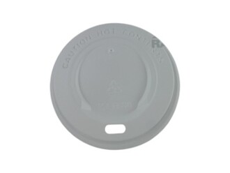 Deckel PS mit Trinkloch weiß für Coffee-Cups Ø89mm