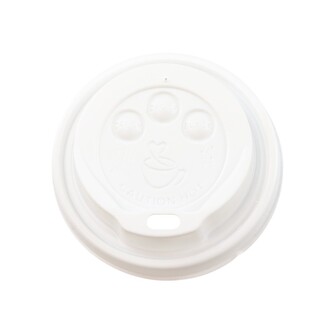 Deckel PS mit Trinkloch weiß für Coffee-Cups Ø79mm