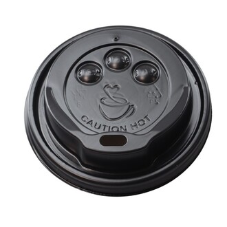 Deckel PS mit Trinkloch schwarz für Coffee-Cups Ø79mm