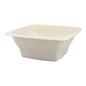 Schale "BePulp"Bagasse 1000ml eckig 18x18x6,3cm mikrowellengeeignet bis 120°C